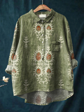 Daisy | Women's Vintage Ethnic Floral Art Print Casual Shirt