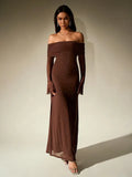 ANDREA™ - Women's Off-The-Shoulder Ruched Contrast Sequin Bodycon Dress