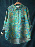 Katie | Women's Retro Art Print Casual Shirt