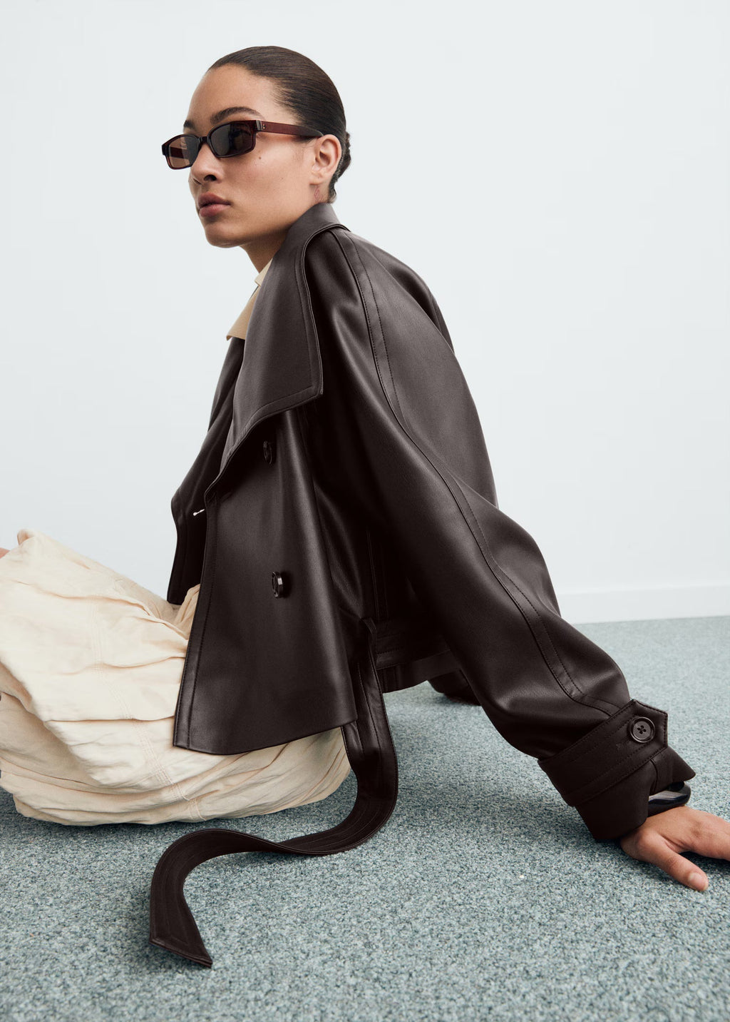 Lilith Leather Trench Coat