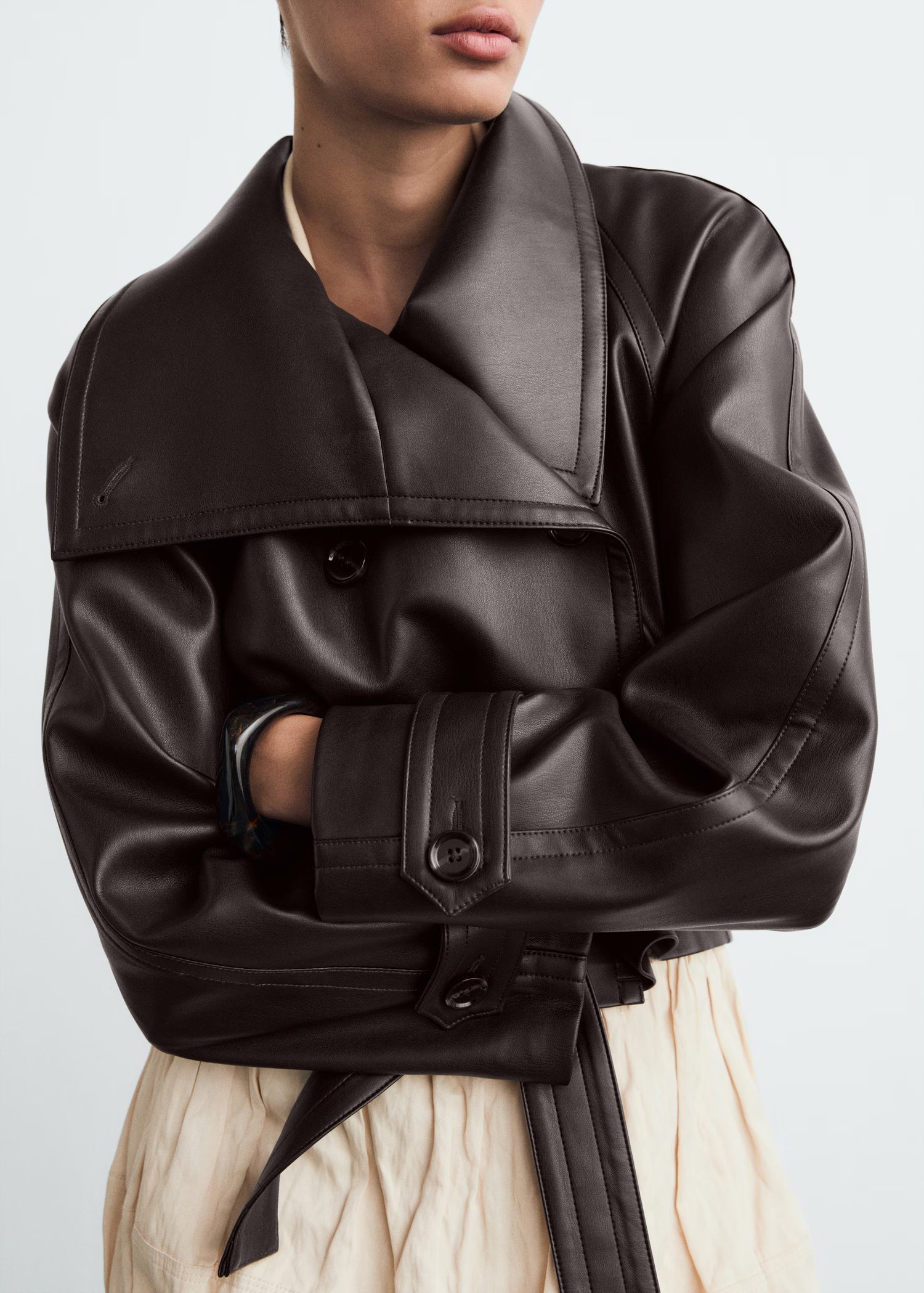 Lilith Leather Trench Coat