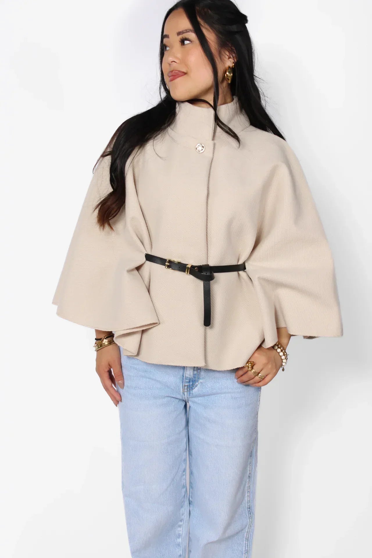 Nova Belted Cape Poncho