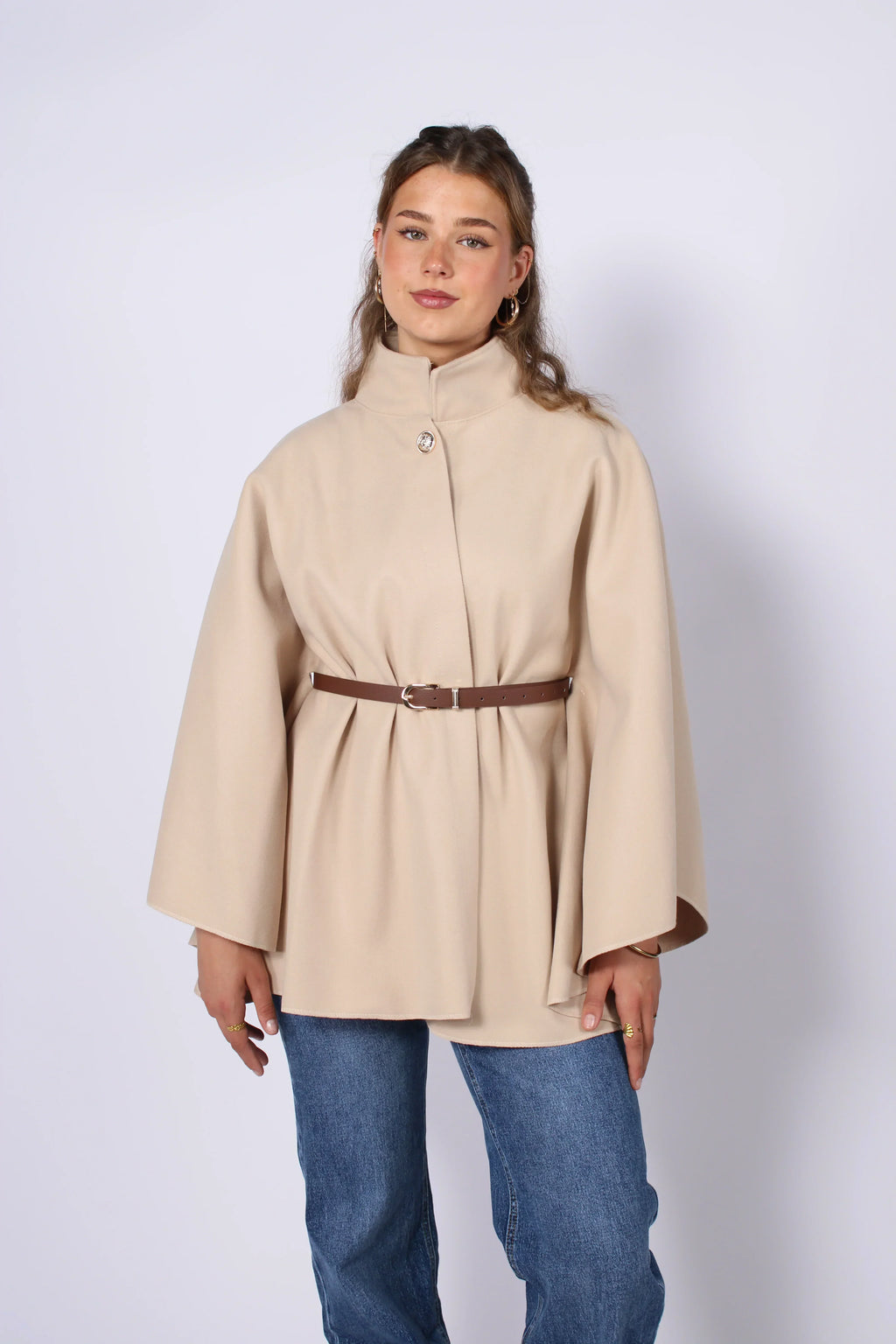 Freya Belted Cape Poncho