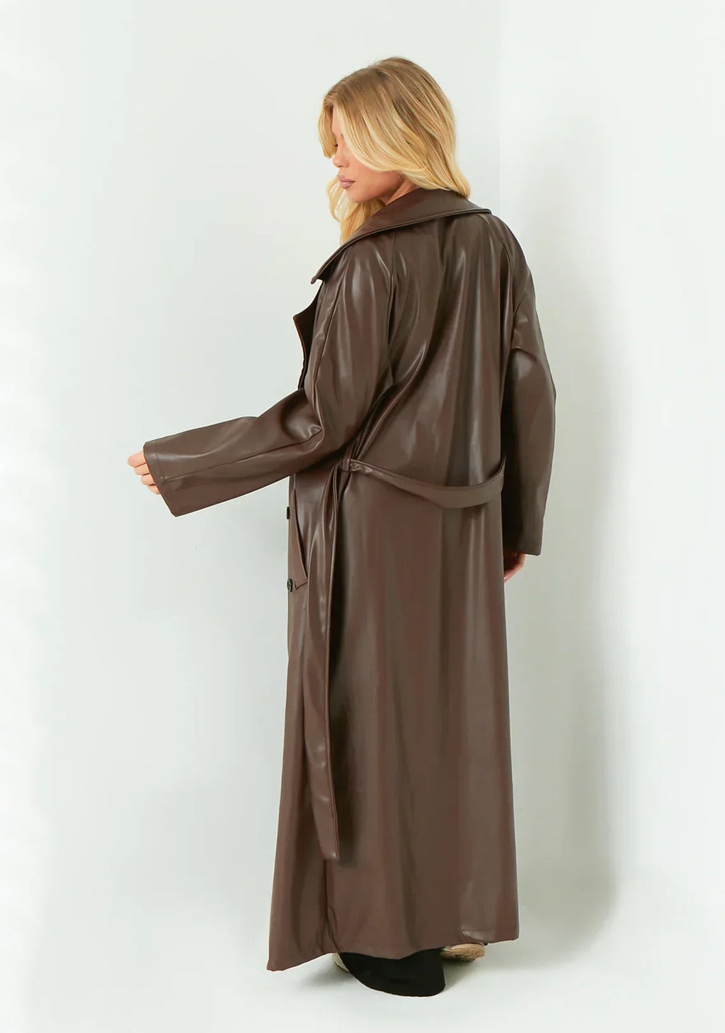 Dani Leather Trench Coat
