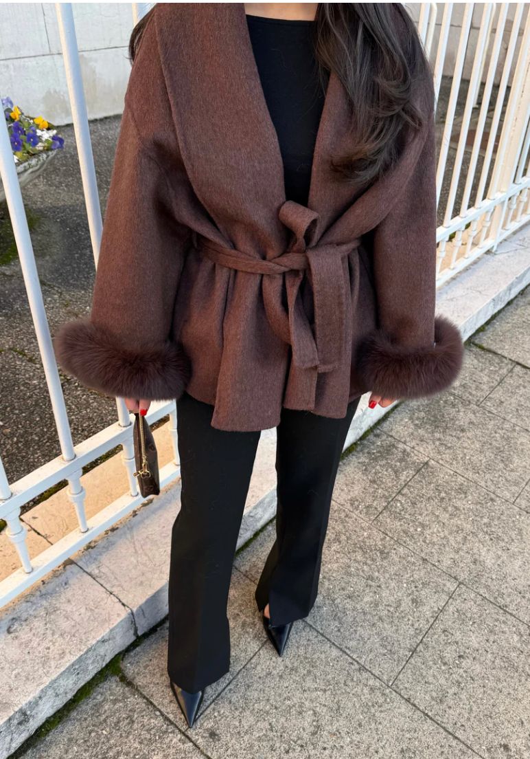 Luciana Belted Fur Coat