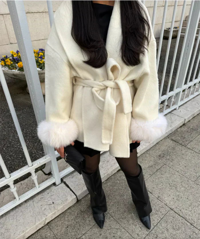 Luciana Belted Fur Coat