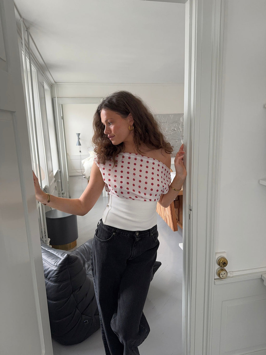 Livia Polka Dotted Top
